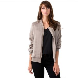 SATIN BOMBER JACKET - CHAMPAGNE GOLD